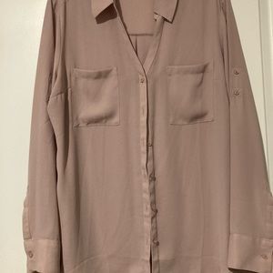 Express Xl Muted Pink Signature Button Down
